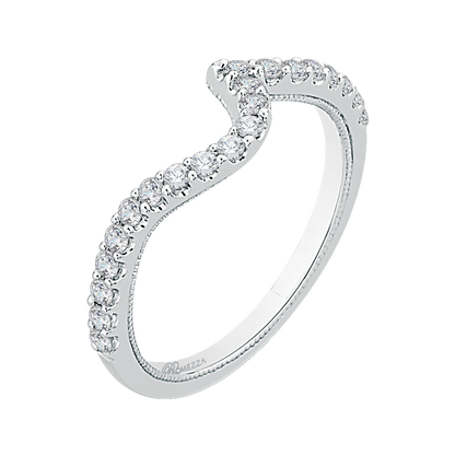 Round Diamond Half-Eternity Wedding Band in 14K White Gold