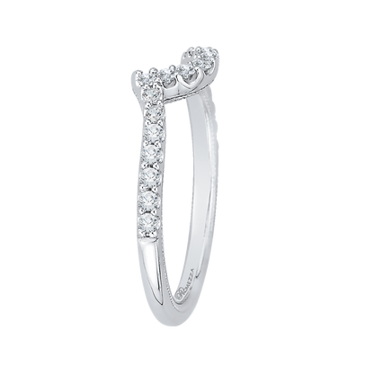 Round Diamond Half-Eternity Wedding Band in 14K White Gold