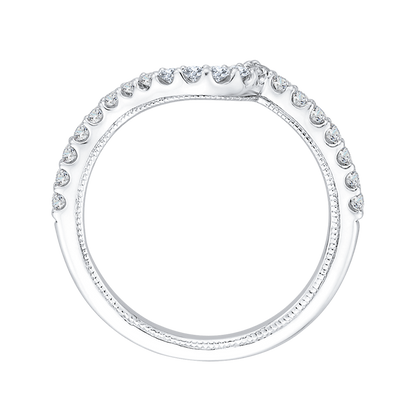 Round Diamond Half-Eternity Wedding Band in 14K White Gold