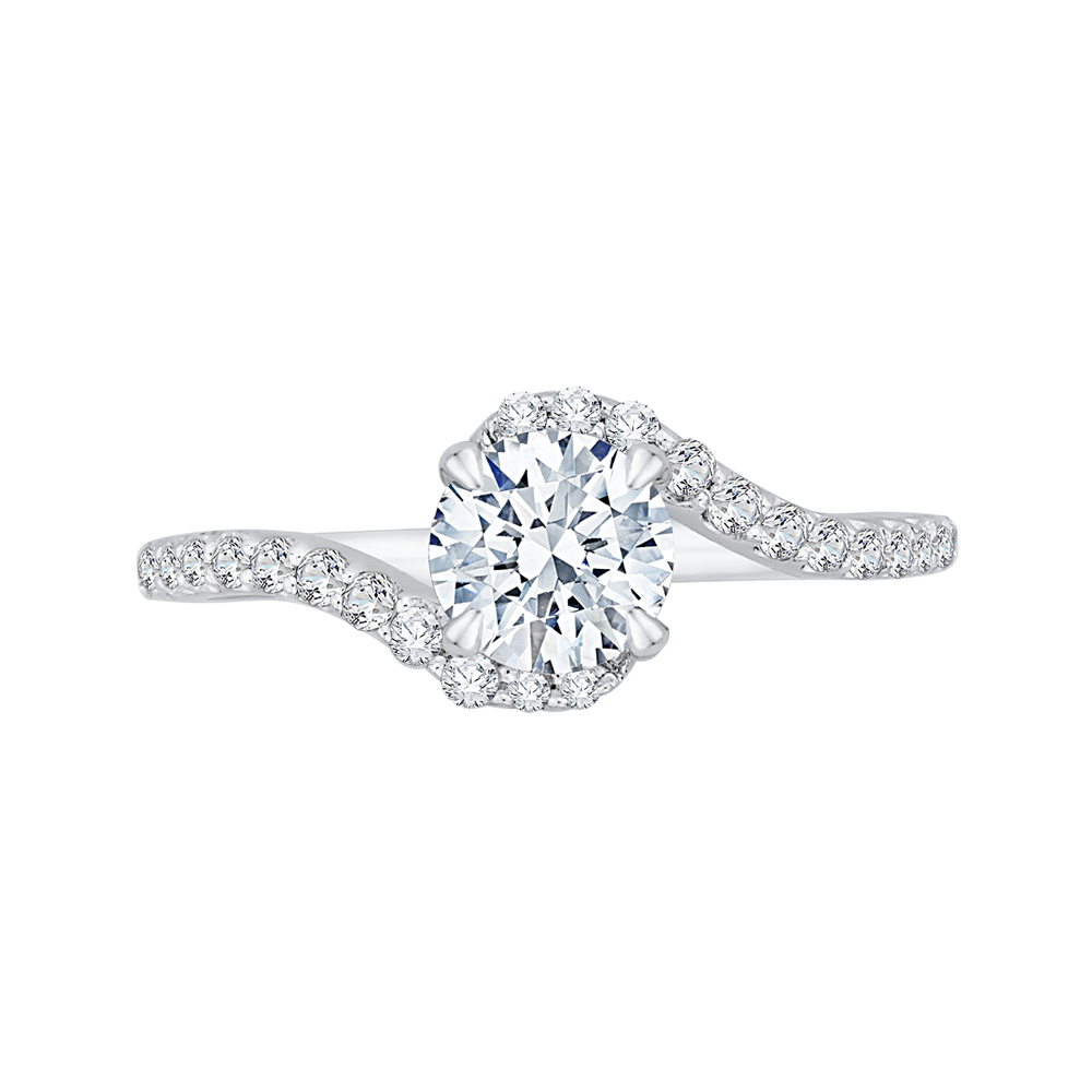 Round Diamond Promise Engagement Ring in 14K White Gold