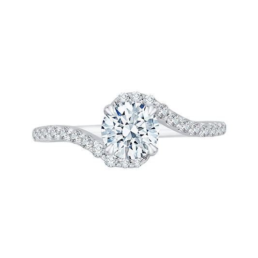 Round Diamond Promise Engagement Ring in 14K White Gold