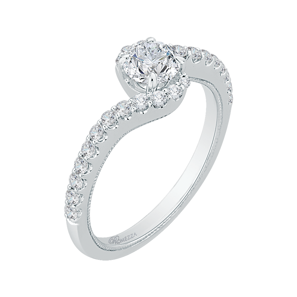 Round Diamond Promise Engagement Ring in 14K White Gold