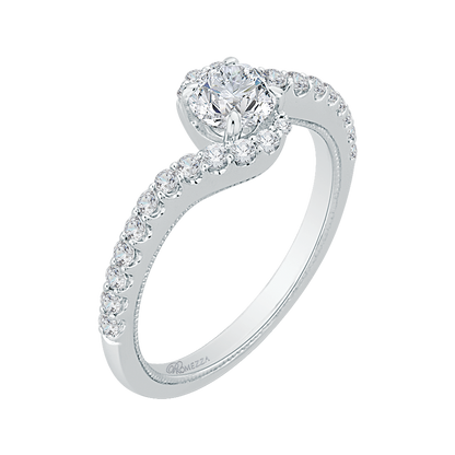 Round Diamond Promise Engagement Ring in 14K White Gold