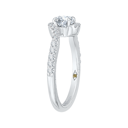 Round Diamond Promise Engagement Ring in 14K White Gold