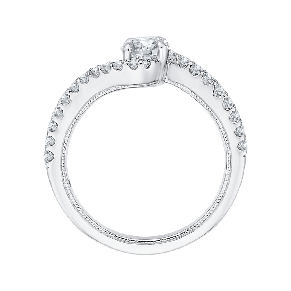 Round Diamond Promise Engagement Ring in 14K White Gold