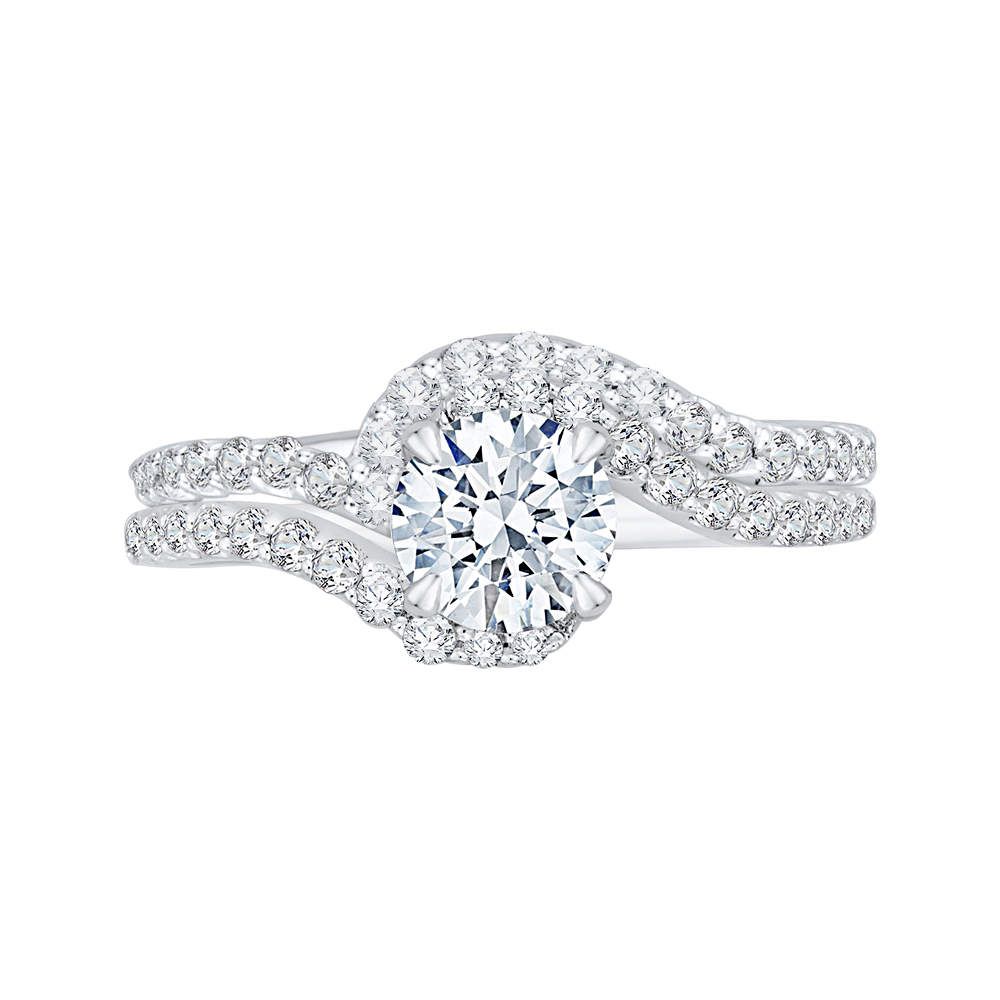 Round Diamond Promise Engagement Ring in 14K White Gold