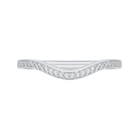 Round Diamond Half-Eternity Wedding Band in 14K White Gold