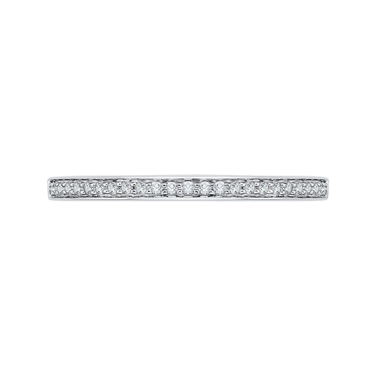 Round Diamond Half-Eternity Wedding Band in 14K White Gold