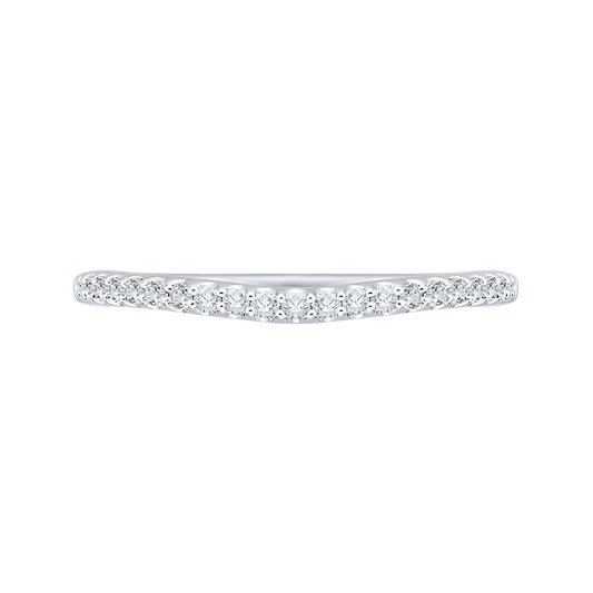 Round Diamond Half-Eternity Wedding Band in 14K White Gold