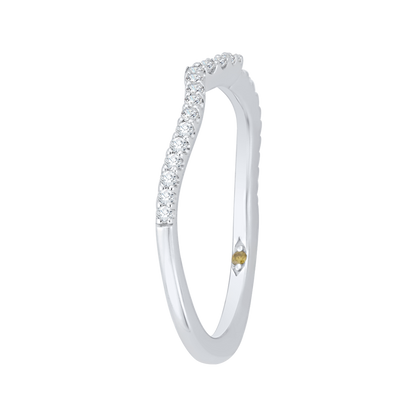 Round Diamond Half-Eternity Wedding Band in 14K White Gold