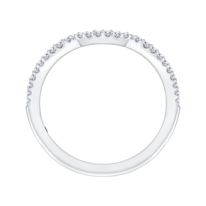 Round Diamond Half-Eternity Wedding Band in 14K White Gold
