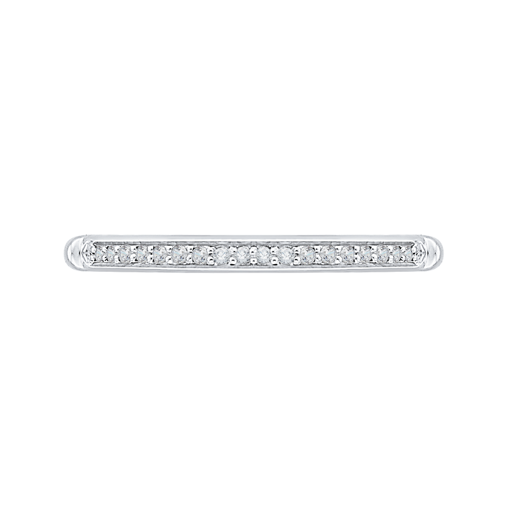 Round Diamond Wedding Band in 14K White Gold