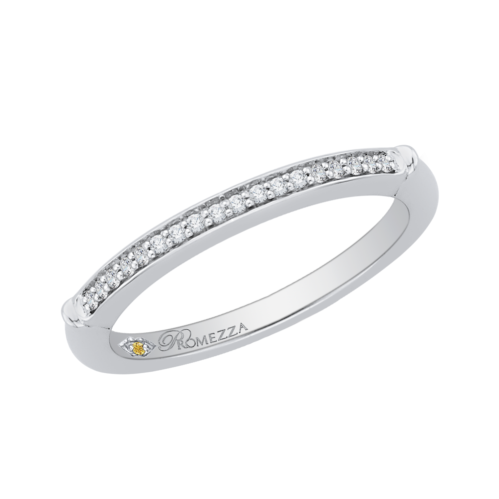 Round Diamond Wedding Band in 14K White Gold