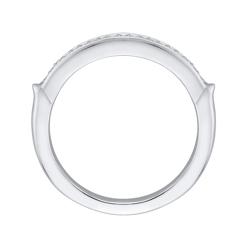 Round Diamond Wedding Band in 14K White Gold
