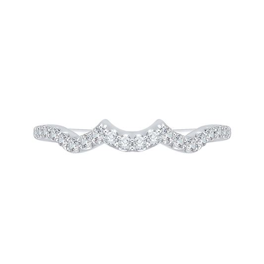 Round Diamond Half-Eternity Wedding Band in 14K White Gold