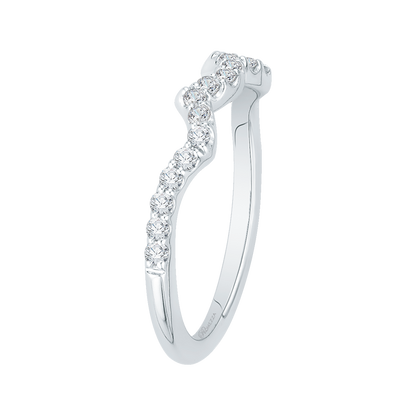 Round Diamond Half-Eternity Wedding Band in 14K White Gold