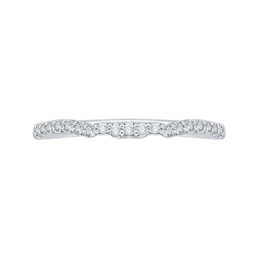 Round Diamond Wedding Band in 14K White Gold