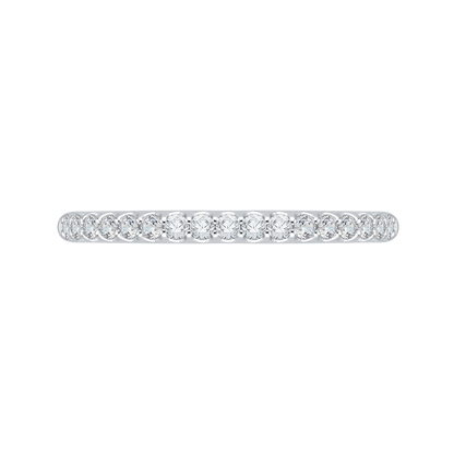 Round Diamond Half-Eternity Wedding Band in 14K White Gold