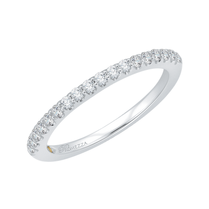 Round Diamond Half-Eternity Wedding Band in 14K White Gold