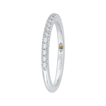 Round Diamond Half-Eternity Wedding Band in 14K White Gold