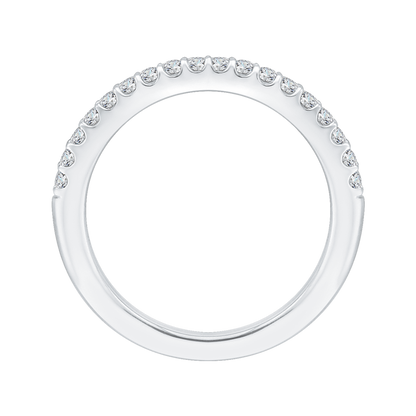 Round Diamond Half-Eternity Wedding Band in 14K White Gold