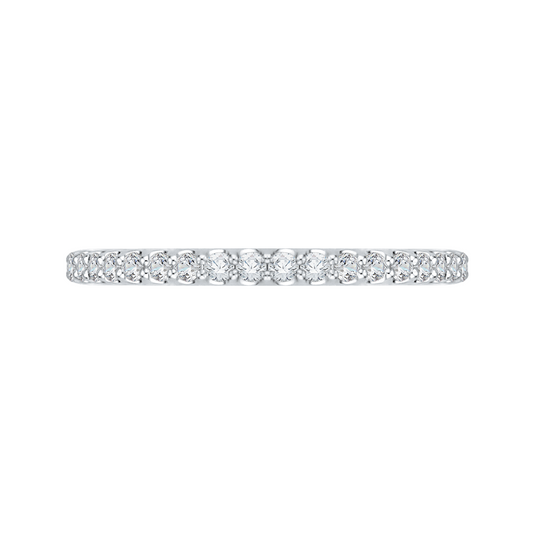 Round Diamond Wedding Band in 14K White Gold