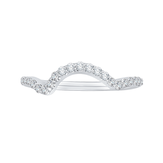 Round Diamond Half-Eternity Wedding Band in 14K White Gold