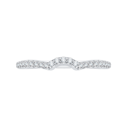 Round Diamond Half-Eternity Wedding Band in 14K White Gold