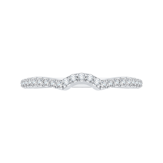 Round Diamond Half-Eternity Wedding Band in 14K White Gold