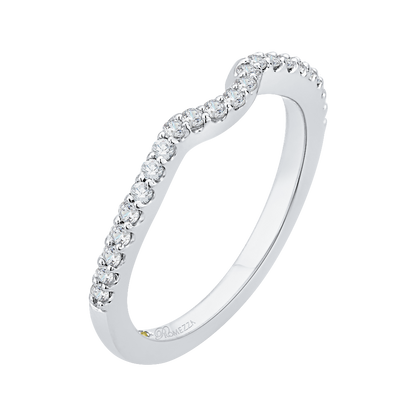 Round Diamond Half-Eternity Wedding Band in 14K White Gold