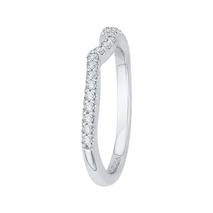 Round Diamond Half-Eternity Wedding Band in 14K White Gold