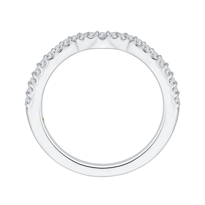 Round Diamond Half-Eternity Wedding Band in 14K White Gold