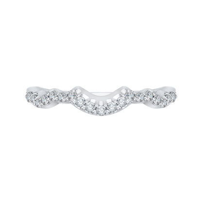 Round Diamond Half-Eternity Wedding Band in 14K White Gold