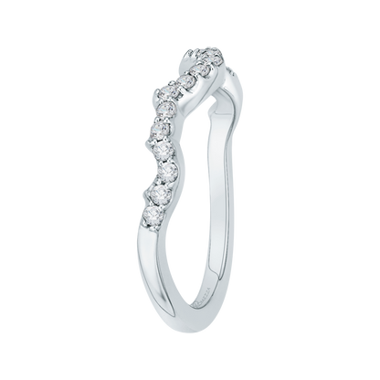 Round Diamond Half-Eternity Wedding Band in 14K White Gold