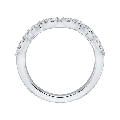 Round Diamond Half-Eternity Wedding Band in 14K White Gold