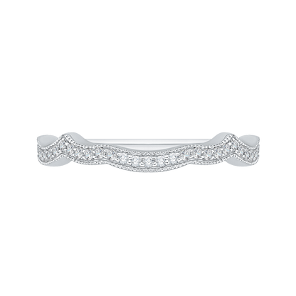 Round Diamond Wedding Band in 14K White Gold