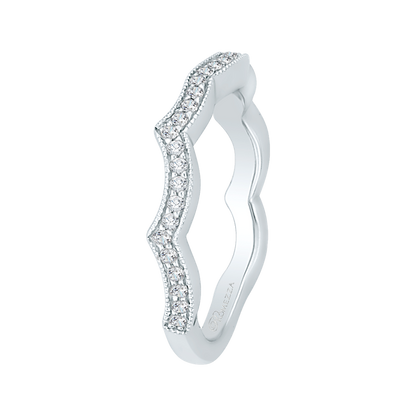 Round Diamond Wedding Band in 14K White Gold