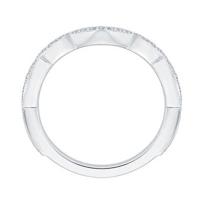 Round Diamond Wedding Band in 14K White Gold