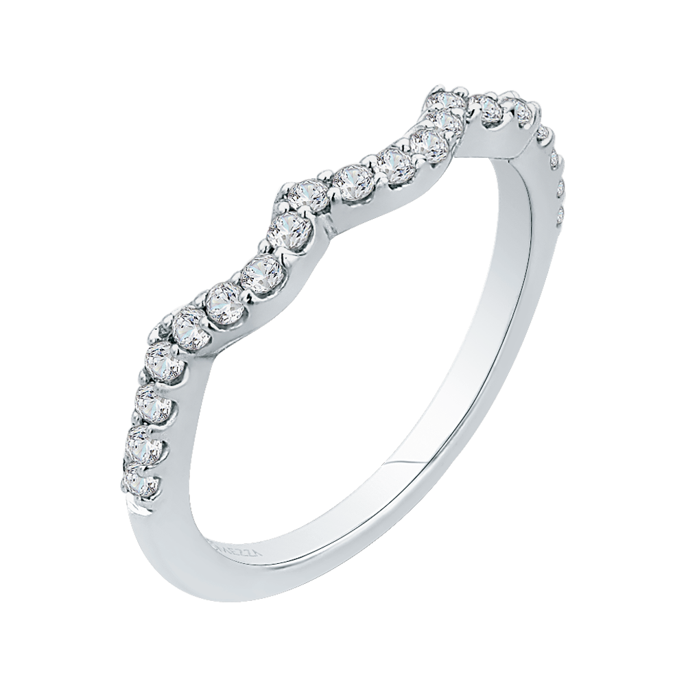 Round Diamond Wedding Band in 14K White Gold