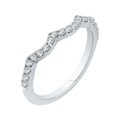 Round Diamond Wedding Band in 14K White Gold