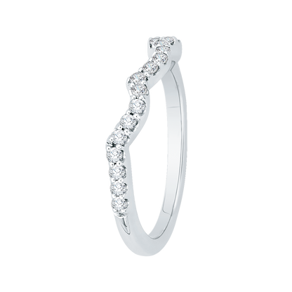 Round Diamond Wedding Band in 14K White Gold