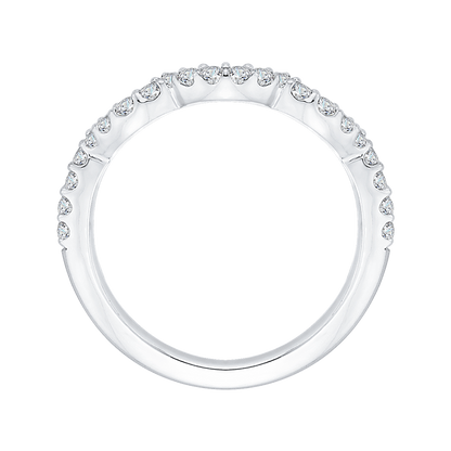 Round Diamond Wedding Band in 14K White Gold