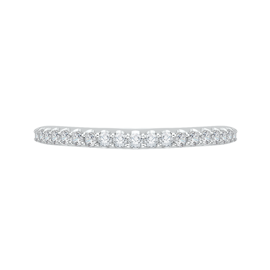 Round Diamond Half-Eternity Wedding Band in 14K White Gold