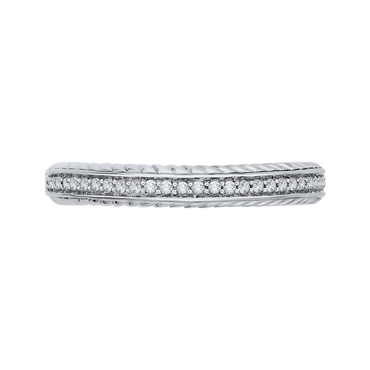Round Diamond Wedding Band in 14K White Gold