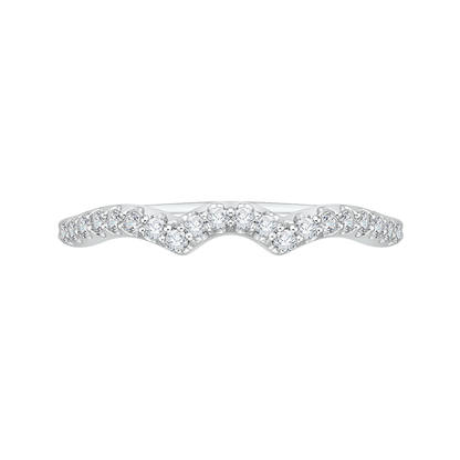 Round Diamond Half-Eternity Wedding Band in 14K White Gold