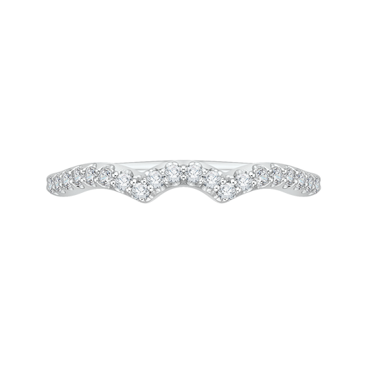 Round Diamond Half-Eternity Wedding Band in 14K White Gold