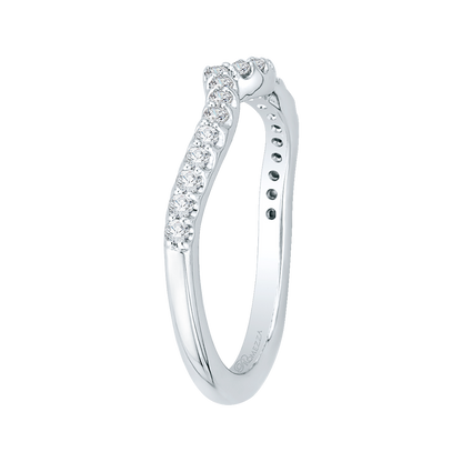 Round Diamond Half-Eternity Wedding Band in 14K White Gold