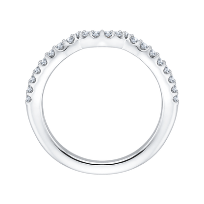 Round Diamond Half-Eternity Wedding Band in 14K White Gold