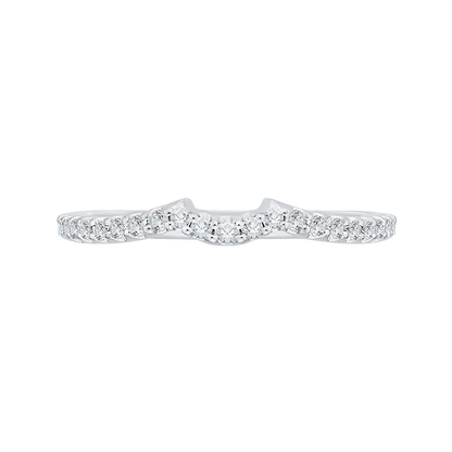 Round Diamond Half-Eternity Wedding Band in 14K White Gold