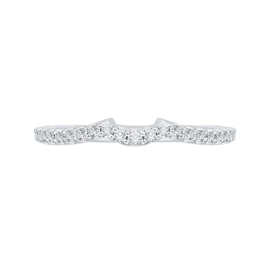 Round Diamond Half-Eternity Wedding Band in 14K White Gold
